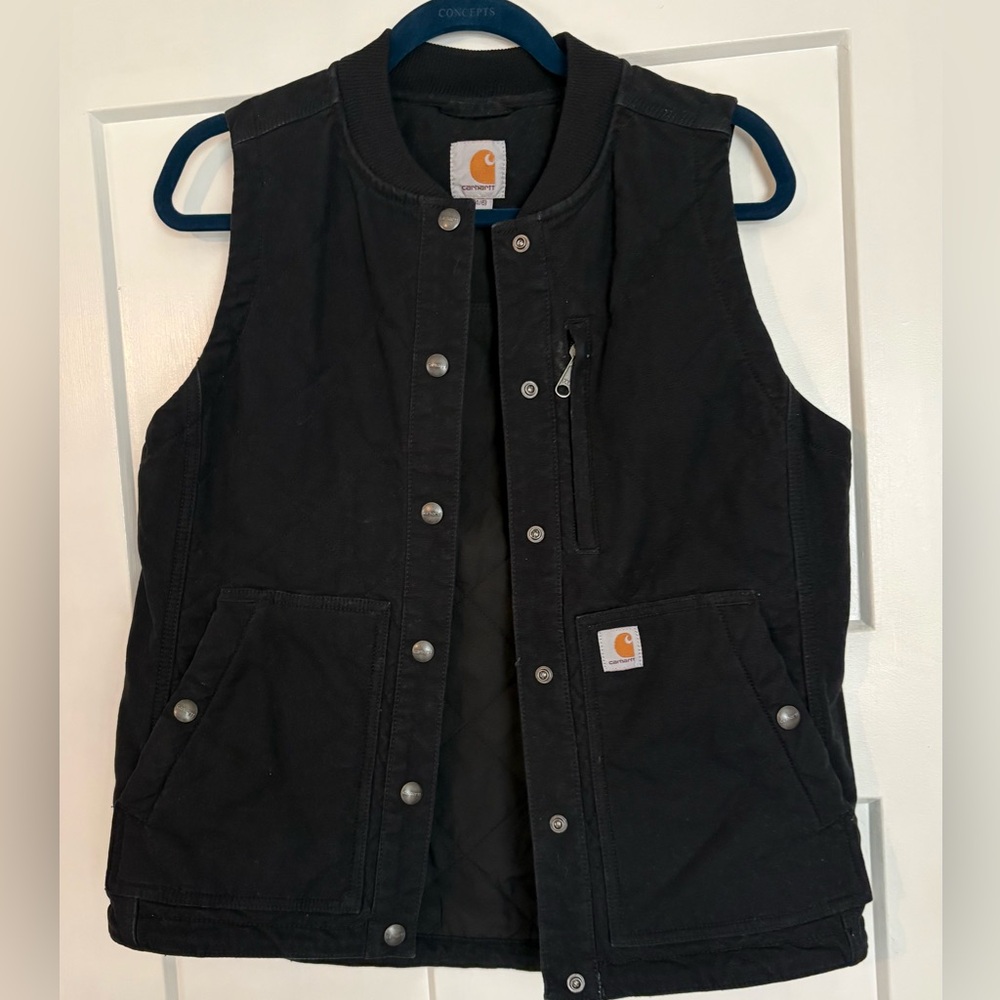 Carhartt Black Canvas Quilted Vest size smal